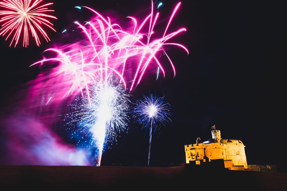 pendennis castle wedding fireworks